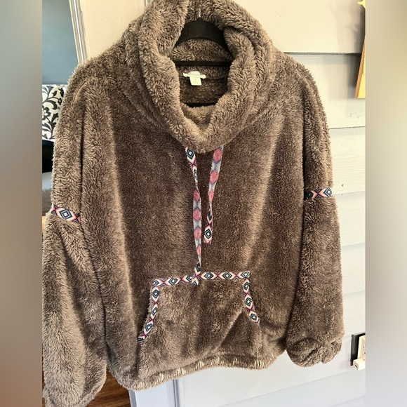 Sundance Jackets & Blazers - Sundance Mountain Loft Oversized Pullover Sweatshirt Sherpa Fuzzy Sweater M